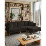 Velura Home & Living Armin Akıllı Köşe Koltuk Takımı & Modern Modüler Yataklı Köşe Takımı - Kadie - Koyu Kahve - Modüler Köşe Takımı