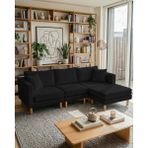 Velura Home & Living Armin Akıllı Köşe Koltuk Takımı & Modern Modüler Yataklı Köşe Takımı - Kadie - Siyah - Modüler Köşe Takımı
