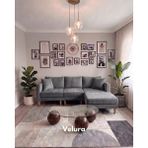 Velura Home & Living Armin Akıllı Köşe Koltuk Takımı & Modern Modüler Yataklı Köşe Takımı - Kadife - Koyu Gri - Modüler Köşe Takımı
