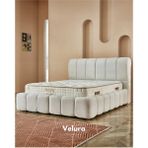 Velura Home & Living Body Form Tek Kişilik Yatak Baza Başlık Seti (140 x 190) - Gri - Krem