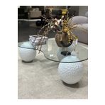 Velura Home & Living Doğal Desenli Modern Orta Sehpa & Küre Sehpa & Top Sehpa & Cam Sehpa