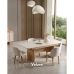 Velura Home & Living Eylül Yemek Masası + 4 Sandalye (Naturel Meşe ve Krem) - Eylül Yemek Masasi