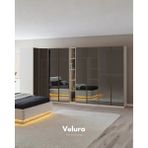 Velura Home & Living Flora 8 Cam Kapaklı (Köşe) Dolap & Gardırop - Full Cam - Bej