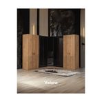 Velura Home & Living İzgi 9 Cam ve Ahşap Kapaklı Köşe Gardırop (Dolap)