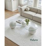 Velura Home & Living Küre Sehpa &Top Orta Cam Sehpa Beyaz - Fasulye - Beyaz - Fasulye Şeffaf