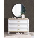 Velura Home & Living Legna Şifonyer - Beyaz - Açık Ceviz