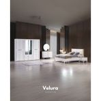 Velura Home & Living Legna Yatak Odası Takımı (Dolap + Şifonyer + Komodin + Karyola) - Beyaz - Açık Ceviz