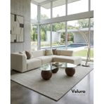 Velura Home & Living Modern Orta Sehpa & Cam Sehpa & Küre Sehpa & Top Sehpa - Koyu Ceviz - Fasulye - Koyu Ceviz - Fasulye Şeffaf