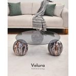 Velura Home & Living Modern Orta Sehpa & Küre Sehpa & Top Sehpa & Füme Yuvarlak Cam & Dune - Dune - Yuvarlak Füme