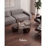 Velura Home & Living Modern Orta Sehpa & Küre Sehpa & Top Sehpa & Şeffaf Fasulye Cam & Koyu Ceviz Zar - Koyu Ceviz Zar - Fasulye Şeffaf