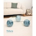 Velura Home & Living Modern Orta Sehpa & Küre Sehpa & Top Sehpa & Şeffaf Üçgen Cam & Ocean - Ocean - Üçgen Şeffaf
