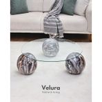 Velura Home & Living Modern Orta Sehpa & Küre Sehpa & Top Sehpa & Şeffaf Yuvarlak Cam & Dune - Dune - Yuvarlak Şeffaf
