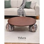 Velura Home & Living Modern Orta Sehpa & Küre Sehpa & Top Sehpa & Yuvarlak Ceviz Mdf & Dune - Dune - Yuvarlak Ceviz Mdf