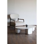 Velura Home & Living Modern Orta Sehpa & Küre-Top-Zar Sehpa & Ahşap Sehpa & Pinterest Sehpa-Mdf - Fasulye - 2BT1BZ - Fasulye Beyaz Mdf - 2