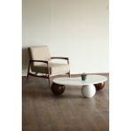 Velura Home & Living Modern Orta Sehpa & Küre-Top-Zar Sehpa & Ahşap Sehpa & Pinterest Sehpa-Mdf - Fasulye - 2CT1BT - Fasulye Beyaz Mdf