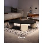Velura Home & Living Modern Orta Sehpa & Top Sehpa Cam Sehpa & Küre Orta Sehpa - 2 Beyaz Top & 1 Beyaz Zar - Fasulye - Siyah Mdf - 2BT1BZ - Fasulye Siyah Mdf