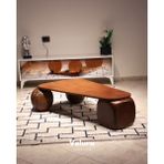 Velura Home & Living Modern Orta Sehpa & Top Sehpa Cam Sehpa & Küre Orta Sehpa - 2 Dragon (Ceviz) Top & 1 Ceviz Zar - Üçgen - Ceviz Mdf - 2DC1CZ - Üçgen Ceviz Mdf