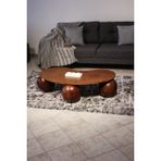 Velura Home & Living Modern Orta Sehpa & Top Sehpa Cam Sehpa & Küre Orta Sehpa - Ceviz Top - Fasulye - Ceviz Mdf - Ceviz - Fasulye Ceviz Mdf