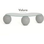 Velura Home & Living Modern Orta Sehpa & Top Sehpa Cam Sehpa & Küre Orta Sehpa - Dragon (Açık Gri) - Fasulye - Şeffaf Cam - Açık Gri Dragon - Fasulye Şeffaf