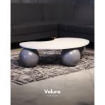 Velura Home & Living Modern Orta Sehpa & Top Sehpa Cam Sehpa & Küre Orta Sehpa - Gri Top - Fasulye - Beyaz Mdf - Gri - Fasulye Beyaz Mdf