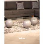 Velura Home & Living Modern Orta Sehpa & Top Sehpa Cam Sehpa & Küre Orta Sehpa - Gri Top - Fasulye - Şeffaf Cam - Gri - Fasulye Şeffaf