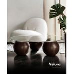 Velura Home & Living Modern Orta Sehpa & Top Sehpa Cam Sehpa & Küre Orta Sehpa - Koyu Ceviz Top - Yuvarlak - Şeffaf Cam - Koyu Ceviz - Yuvarlak Şeffaf - 2