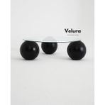 Velura Home & Living Modern Orta Sehpa & Top Sehpa Cam Sehpa & Küre Orta Sehpa - Siyah Top - Yuvarlak - Şeffaf Cam - Siyah - Yuvarlak Şeffaf