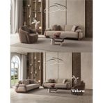 Velura Home & Living Mylan 3+3+1+1 Koltuk Takımı & Oturma Grubu - Ahşap - Bej