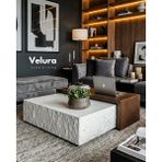 Velura Home & Living Nora Orta Sehpa - Beyaz Taş & Ceviz - Beyaz-Ceviz