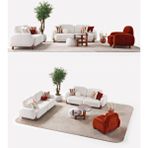 Velura Home & Living Piedra Koltuk Takımı & Sırt Mekanizmalı Kanepe (3+1) - Çok Renkli