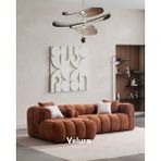 Velura Home & Living Puffy Premium Uzanmalı Köşe Koltuk Takımı & Oturma Grubu - Kiremit - Turuncu