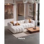 Velura Home & Living Puffy Premium Uzanmalı Köşe Koltuk Takımı & Oturma Grubu - Krem - Turuncu