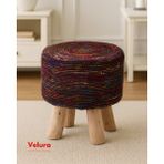 Velura Home & Living Silk Black - Puf - 40 x 40 - Pembe