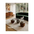 Velura Home & Living Top Sehpa & Füme Fasülye Cam Küre Orta Sehpa Kaplama Ahşap Desen Sehpa