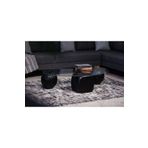 Velura Home & Living Top Sehpa & Küre Cam Orta Sehpa 2 Desenli-1 Zar-Siyah