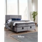 Velura Home & Living Trendy Ped Tek Kişilik Yatak Baza Başlık Seti (90 x 190) - Gri