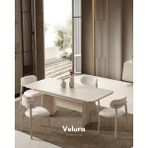 Velura Home & Living Vakko Yemek Masası + 2 Sandalye (Krem) - Beyaz - Krem - Vakko Yemek Masasi