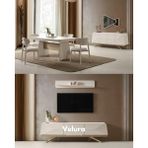 Velura Home & Living Vakko Yemek Odası Takımı - Gold (Tv Ünitesi Dahil) - Altın - 4 Sandalye