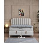 Velura Home & Living Viscopratic Ped Tek Kişilik Yatak Baza Başlık Seti (90 x 200) - Krem - Kahverengi