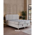 Velura Home & Living Viscopratic Tek Kişilik Yatak Baza Başlık Seti (120 x 200) - Krem - Meşe