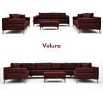 Velura Home & Living Zeri 3+3+3 Yataklı Puzzle Modüler U Köşe Koltuk Takımı & Puflu Köşe Takımı - Bordo 173