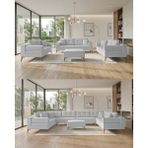 Velura Home & Living Zeri Modüler Yataklı 3 Adet Üçlü Kanepe & 3'lü Koltuk (3+3+3) - Açık Gri