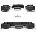 Velura Home & Living Zeri Modüler Yataklı 3 Adet Üçlü Kanepe & 3'lü Koltuk (3+3+3) - Antrasit