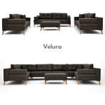 Velura Home & Living Zeri Modüler Yataklı 3 Adet Üçlü Kanepe & 3'lü Koltuk (3+3+3) - Koyu Kahve