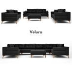 Velura Home & Living Zeri Modüler Yataklı 3 Adet Üçlü Kanepe & 3'lü Koltuk (3+3+3) - Siyah