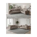 Velura Home & Living Zeri Modüler Yataklı Koltuk Takımı & 2 Adet Üçlü Kanepe & Köşe Takımı (3+3) - Sütlü Kahve - 160