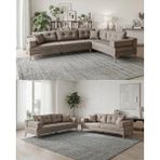 Velura Home & Living Zeri (Pufsuz) Yataklı Puzzle Modüler Köşe Koltuk Takımı & Köşe Takımı - Kahve - 160 - Zeri Köşe Takımı - Pufsuz