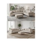 Velura Home & Living Zeri Yataklı Puzzle Modüler Köşe Koltuk Takımı & Köşe Takımı - Latte - 146