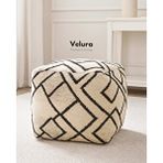 Velura Home Waylon Ivory Black - Puf Ekru