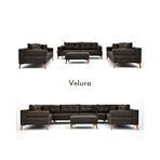 Velura Home Zeri 3+3+3 Yataklı Puzzle Modüler U Köşe Koltuk Takımı ve Puflu Köşe Takımı - Koyu Kahve 169 Kahverengi
